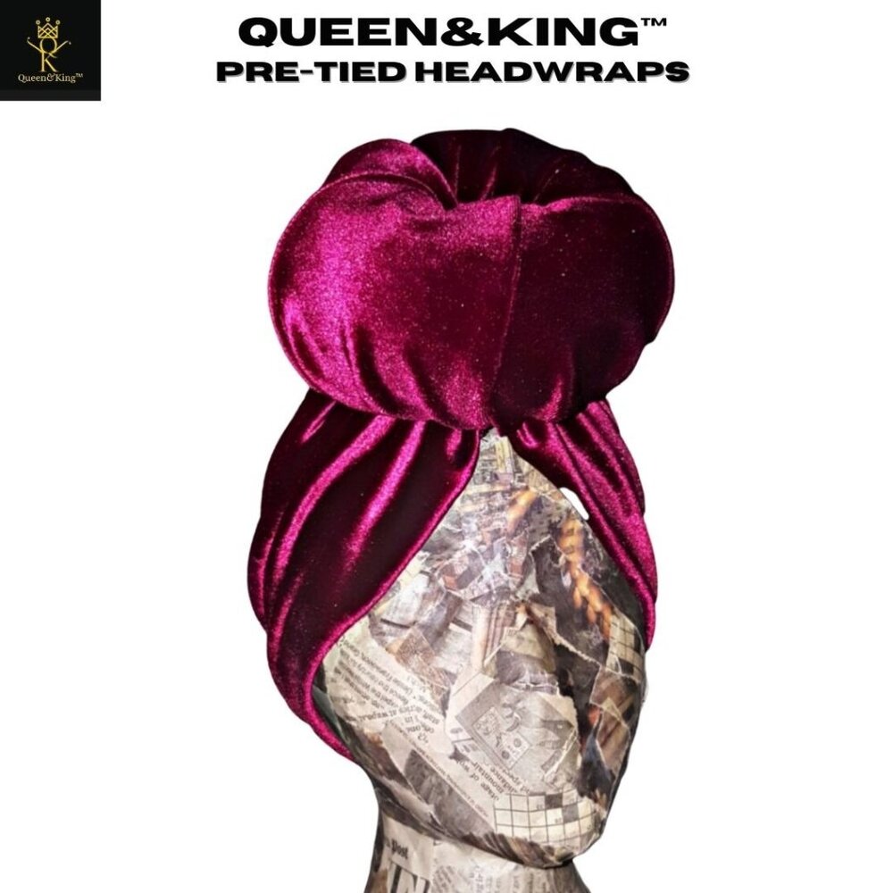 Pre-tied Headwrap (Red Velvet)